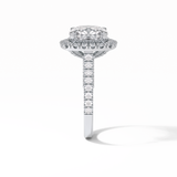 4.0 CT Cushion Cut Pave & Hidden Halo Style Moissanite Engagement Ring 5