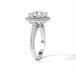 4.0 CT Cushion Cut Pave & Hidden Halo Style Moissanite Engagement Ring 2