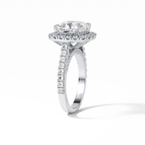 4.0 CT Cushion Cut Pave & Hidden Halo Style Moissanite Engagement Ring 2
