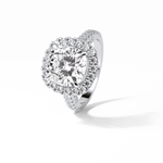 4.0 CT Cushion Cut Pave & Hidden Halo Style Moissanite Engagement Ring 3