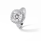 4.0 CT Cushion Cut Pave & Hidden Halo Style Moissanite Engagement Ring 3