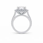 4.0 CT Cushion Cut Pave & Hidden Halo Style Moissanite Engagement Ring 4