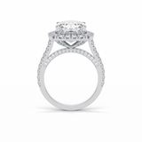 4.0 CT Cushion Cut Pave & Hidden Halo Style Moissanite Engagement Ring 4