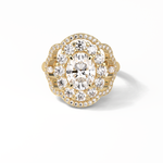 1.91 CT Oval Cut Halo Style Moissanite Engagement Ring 15