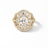 1.91 CT Oval Cut Halo Style Moissanite Engagement Ring 15