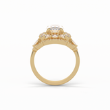 1.91 CT Oval Cut Halo Style Moissanite Engagement Ring 12