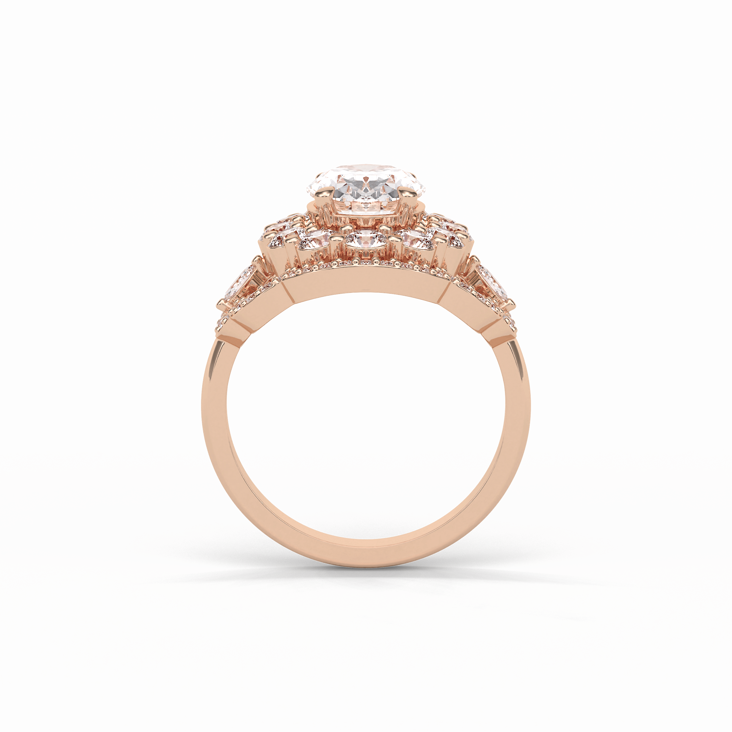1.91 CT Oval Cut Halo Style Moissanite Engagement Ring 11