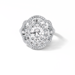 1.91 CT Oval Cut Halo Style Moissanite Engagement Ring 1
