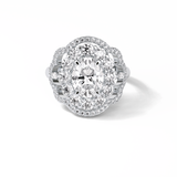 1.91 CT Oval Cut Halo Style Moissanite Engagement Ring 1