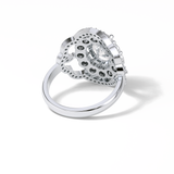 1.91 CT Oval Cut Halo Style Moissanite Engagement Ring 7