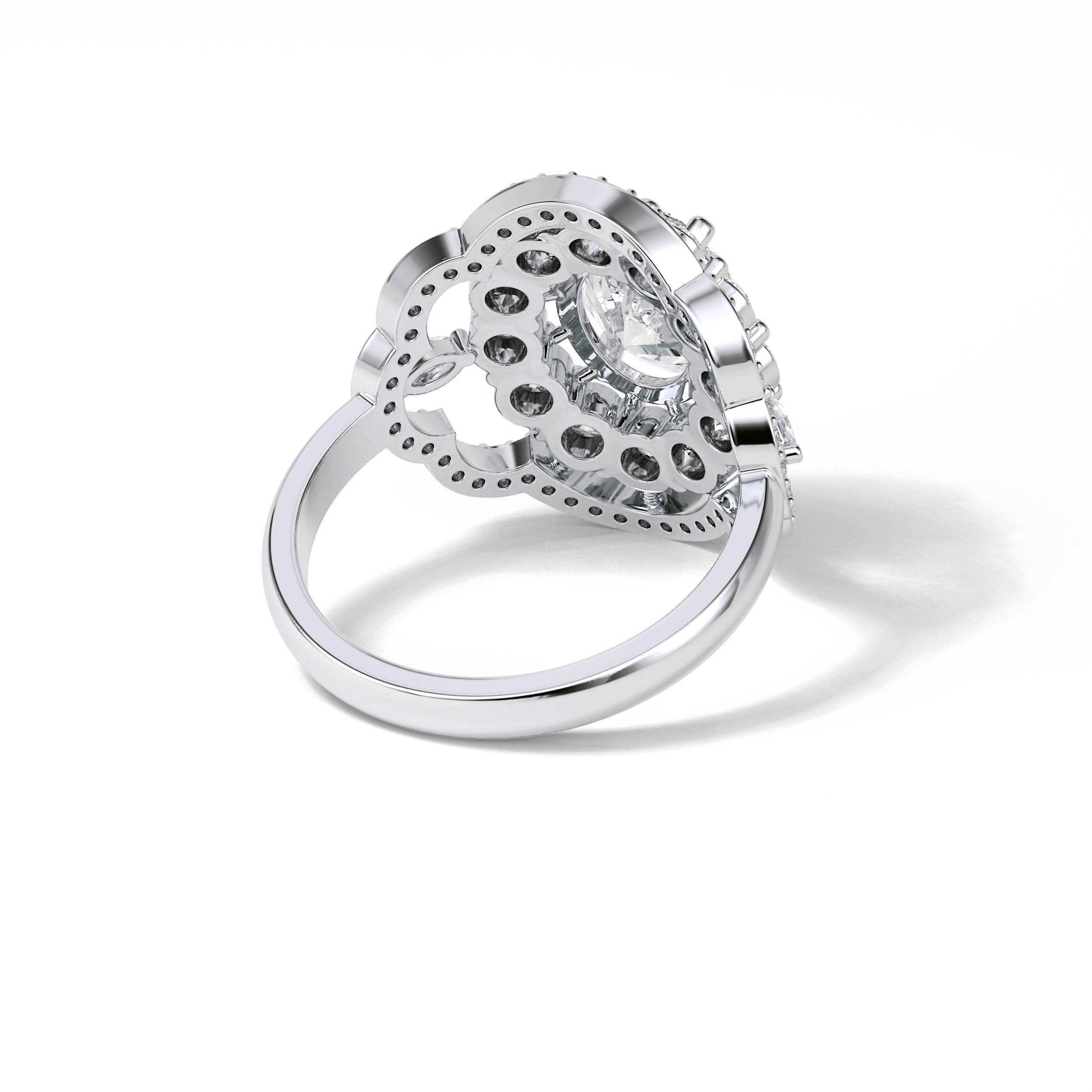 1.91 CT Oval Cut Halo Style Moissanite Engagement Ring 7