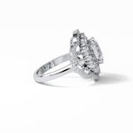 1.91 CT Oval Cut Halo Style Moissanite Engagement Ring 2
