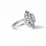 1.91 CT Oval Cut Halo Style Moissanite Engagement Ring 2