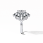1.91 CT Oval Cut Halo Style Moissanite Engagement Ring 3