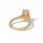 4.0 CT Oval Cut Pave & Hidden Halo Style Moissanite Engagement Ring 19