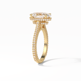 4.0 CT Oval Cut Pave & Hidden Halo Style Moissanite Engagement Ring 14
