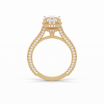 4.0 CT Oval Cut Pave & Hidden Halo Style Moissanite Engagement Ring 17