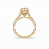 4.0 CT Oval Cut Pave & Hidden Halo Style Moissanite Engagement Ring 17