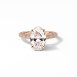 4.0 CT Oval Cut Pave & Hidden Halo Style Moissanite Engagement Ring 15