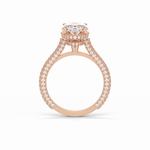 4.0 CT Oval Cut Pave & Hidden Halo Style Moissanite Engagement Ring 13