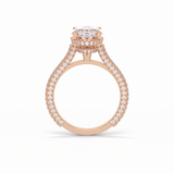 4.0 CT Oval Cut Pave & Hidden Halo Style Moissanite Engagement Ring 13