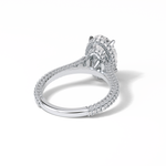 4.0 CT Oval Cut Pave & Hidden Halo Style Moissanite Engagement Ring 6