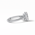 4.0 CT Oval Cut Pave & Hidden Halo Style Moissanite Engagement Ring 7