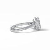 4.0 CT Oval Cut Pave & Hidden Halo Style Moissanite Engagement Ring 7