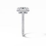 4.0 CT Oval Cut Pave & Hidden Halo Style Moissanite Engagement Ring 2