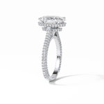 4.0 CT Oval Cut Pave & Hidden Halo Style Moissanite Engagement Ring 3