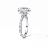 4.0 CT Oval Cut Pave & Hidden Halo Style Moissanite Engagement Ring 3