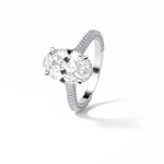 4.0 CT Oval Cut Pave & Hidden Halo Style Moissanite Engagement Ring 4