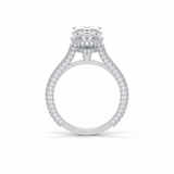 4.0 CT Oval Cut Pave & Hidden Halo Style Moissanite Engagement Ring 5
