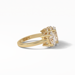 2.35 CT Oval Cut Three Stones Style Moissanite Engagement Ring 11