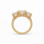 2.35 CT Oval Cut Three Stones Style Moissanite Engagement Ring 16