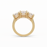 2.35 CT Oval Cut Three Stones Style Moissanite Engagement Ring 16