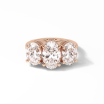 2.35 CT Oval Cut Three Stones Style Moissanite Engagement Ring 15