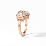 2.35 CT Oval Cut Three Stones Style Moissanite Engagement Ring 20