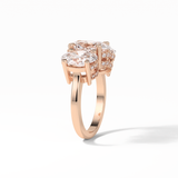 2.35 CT Oval Cut Three Stones Style Moissanite Engagement Ring 20