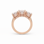 2.35 CT Oval Cut Three Stones Style Moissanite Engagement Ring 21