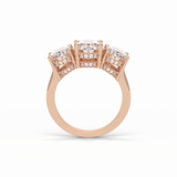 2.35 CT Oval Cut Three Stones Style Moissanite Engagement Ring 21