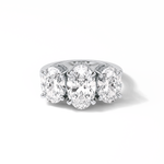 2.35 CT Oval Cut Three Stones Style Moissanite Engagement Ring 1