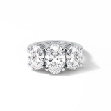 2.35 CT Oval Cut Three Stones Style Moissanite Engagement Ring 1