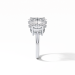 2.35 CT Oval Cut Three Stones Style Moissanite Engagement Ring 4