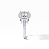 2.35 CT Oval Cut Three Stones Style Moissanite Engagement Ring 4