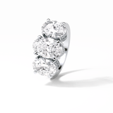 2.35 CT Oval Cut Three Stones Style Moissanite Engagement Ring 6