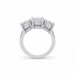 2.35 CT Oval Cut Three Stones Style Moissanite Engagement Ring 7