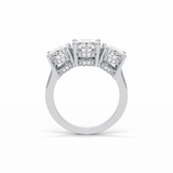 2.35 CT Oval Cut Three Stones Style Moissanite Engagement Ring 7