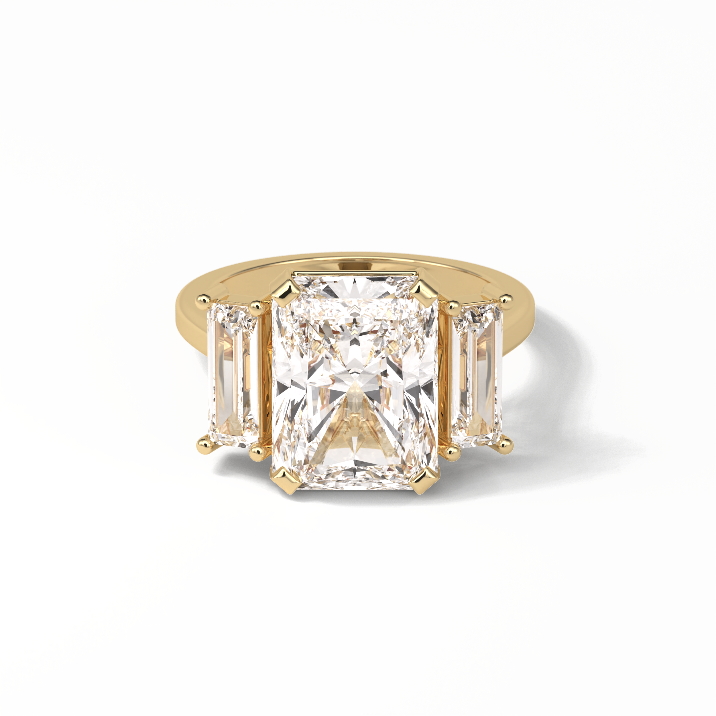 6.2 CT Radiant Cut Three Stones Style Moissanite Engagement Ring 8