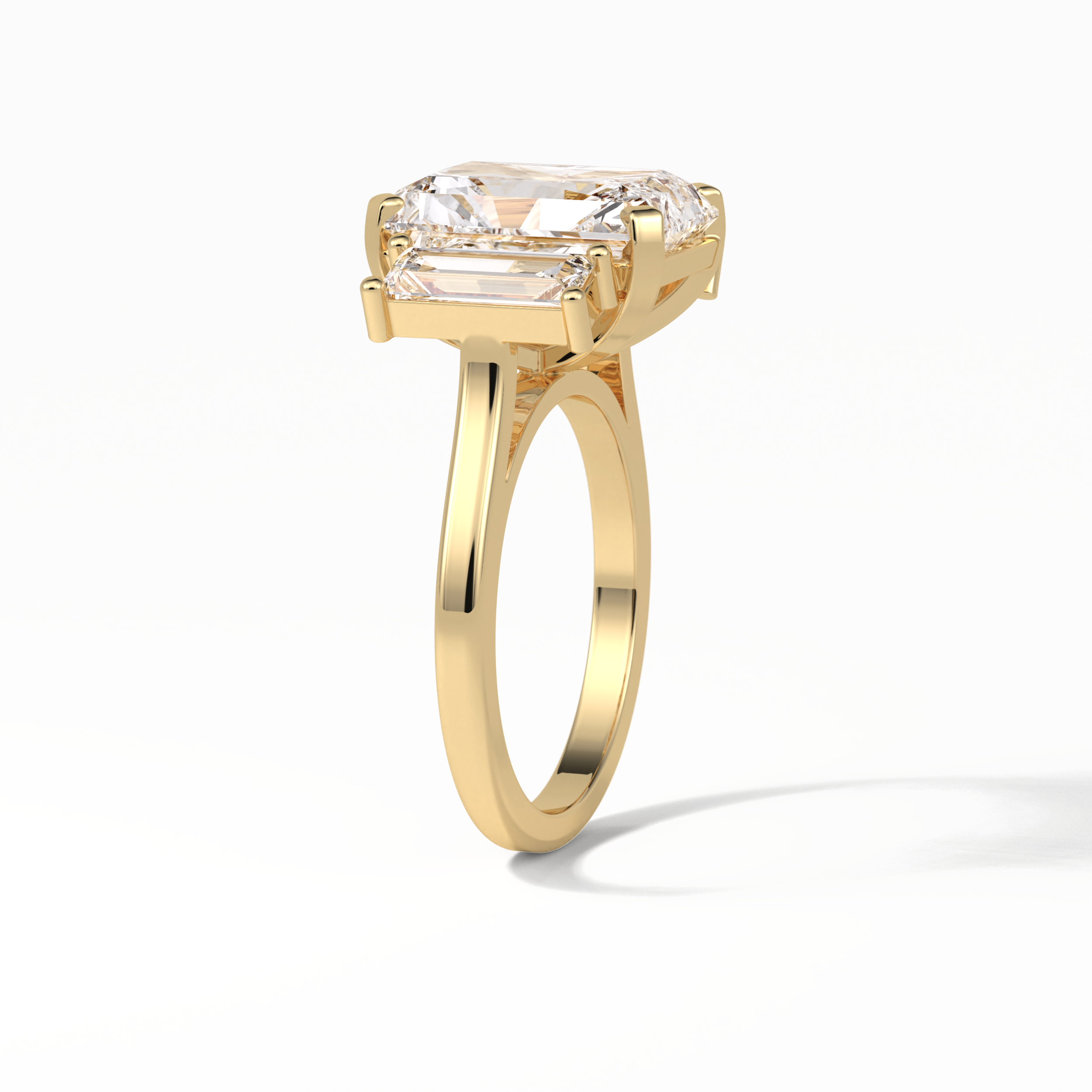 6.2 CT Radiant Cut Three Stones Style Moissanite Engagement Ring 16